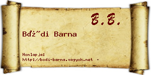 Bódi Barna névjegykártya