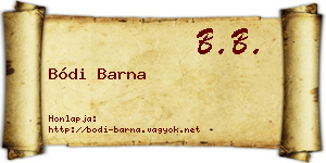Bódi Barna névjegykártya